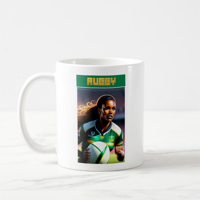 Caneca De Café Jogador de Rugby da Mulher Mug (Esquerda)