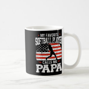 Caneca De Café Jogador de Softbol Favorito Me Chama de Papai Dia
