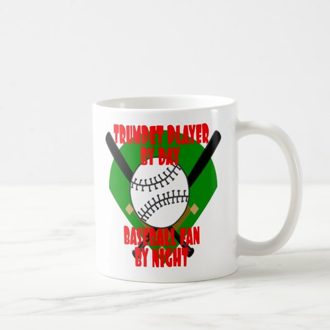Caneca De Café Jogador de Trompete ama Baseball (Direita)