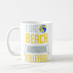 Caneca De Café Jogador de Volei de Praia Engraçado Eu Gosto de Vo