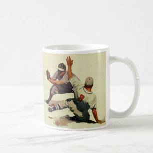Caneca De Café Jogador Esportivo Vintage Baseball em Casa