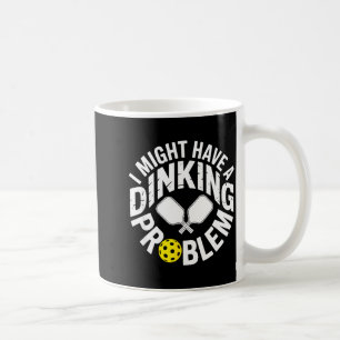 Caneca De Café Jogador fanático por dink no pickleball com piada 