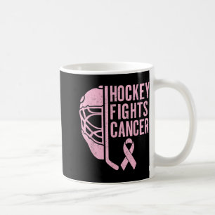 Caneca De Café Jogador Rosa De Consciência Do Cancer De Hóquei No