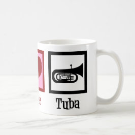 Caneca De Café Jogador Tuba de Paz e Amor