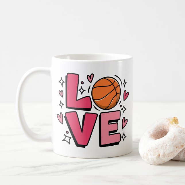 Caneca De Café Jogadora de basquete de mulheres bonitas no futebo (Com Donut)