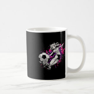 Caneca De Café Jogadora de Futebol Catgirl no Campo Divertido Kem