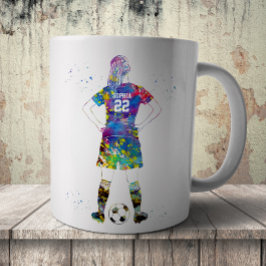 Caneca De Café Jogadora de Futebol Feminino