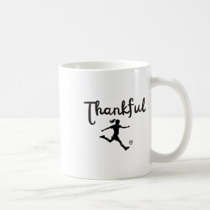 Caneca De Café Jogadora de Futebol Grata Dia de Ação de Graças Fo
