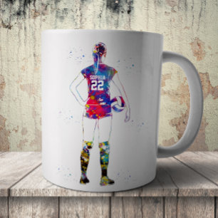 Caneca De Café Jogadora de Volei Feminina