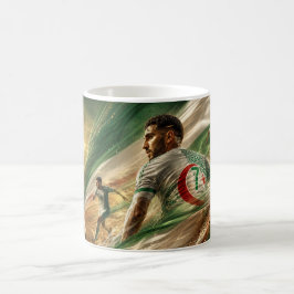 Caneca De Café Jogadores de Futebol da Argélia em Movimento Dinâm