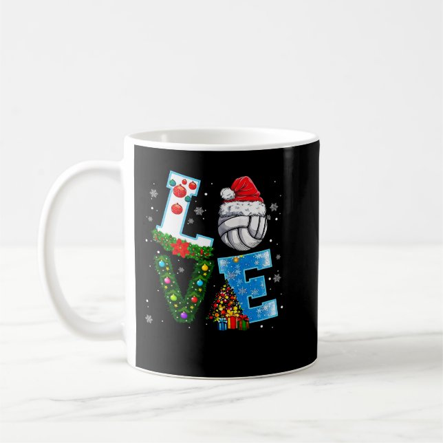 Caneca De Café Jogadores De Voleibol Engraçados No Natal Adoram (Esquerda)