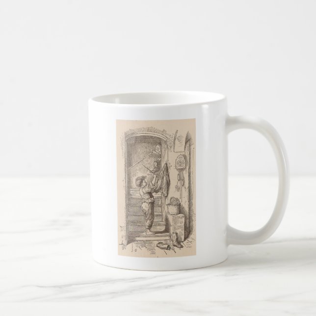Caneca De Café Jogando nas Escadas (Direita)