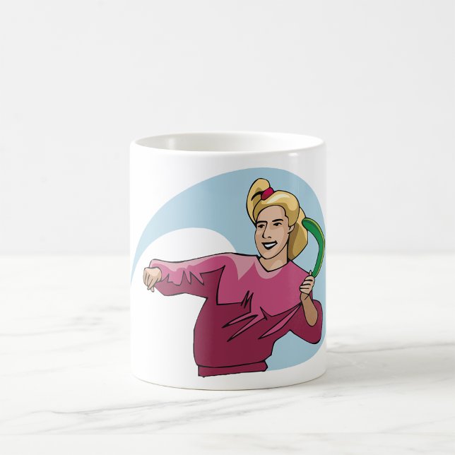 Caneca De Café Jogando Um Bumerangue (Criador carregado)