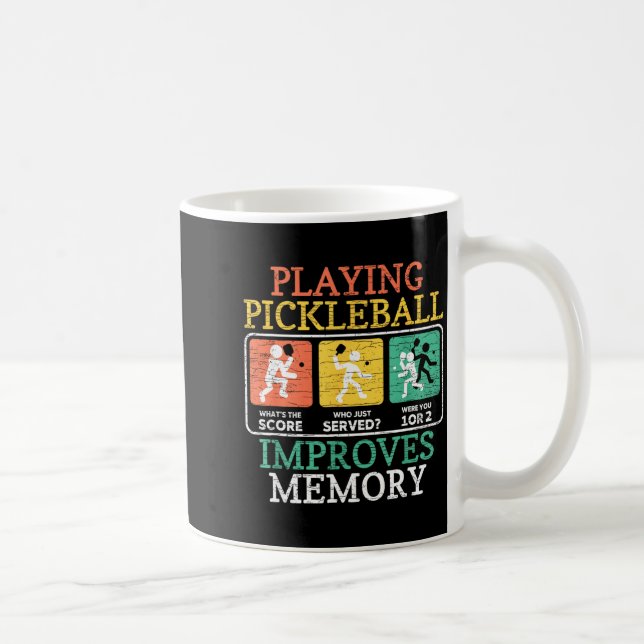 Caneca De Café Jogar pickleball melhora a memória pickleball  (Direita)