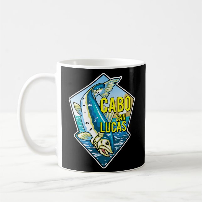 Caneca De Café Jogo Cabo San Lucas Pesca México Baja California (Esquerda)