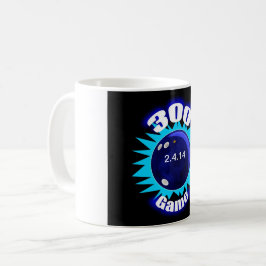 Caneca De Café Jogo de Boliche 300 Personalizado, Gráficos Azuis
