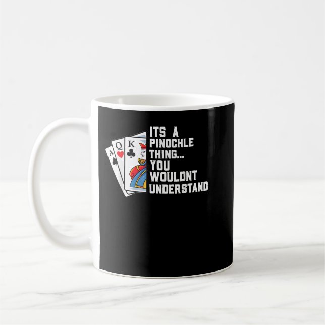 Caneca De Café Jogo de Cartão Pinochle Gif Funny Pinochle (Esquerda)