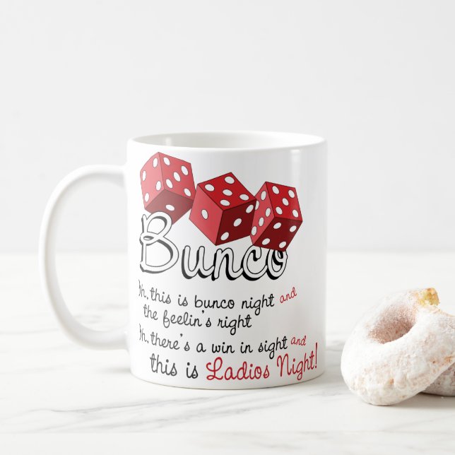 Caneca De Café Jogo de Dados Bunco (Com Donut)