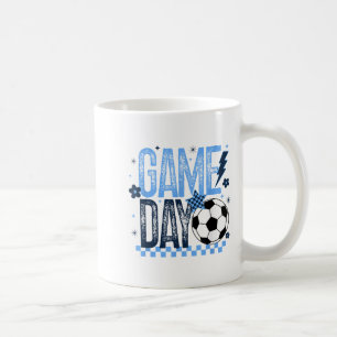 Caneca De Café Jogo Dia de Futebol Estação Retroativa Azul Verifi