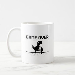 Caneca De Café Jogo Divertido Game Over Pixel Dinossauro Sem Inte