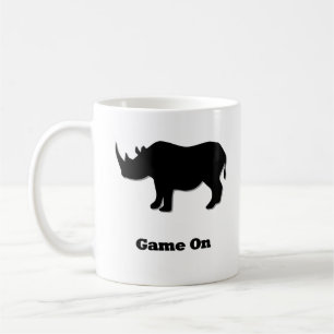 Caneca De Café Jogo do rinoceronte no preto