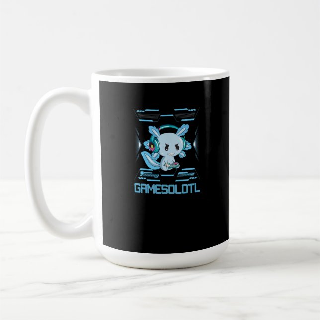 Caneca De Café Jogo Gamer Axolotl Anime Peixes Jogando Jogos (Esquerda)