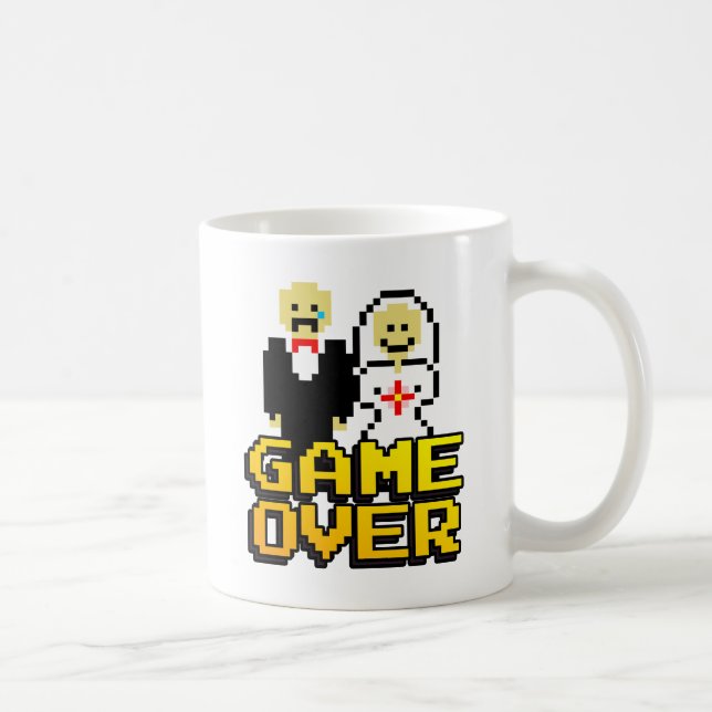Caneca De Café Jogo sobre casamento (8 bits) (Direita)
