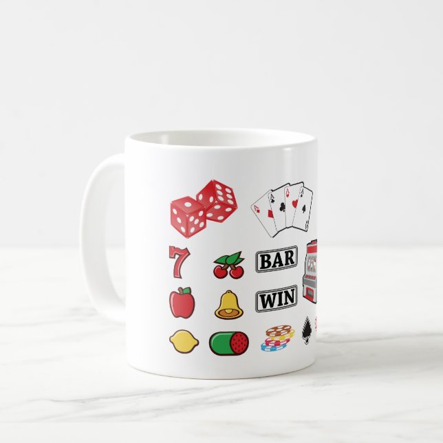Caneca De Café Jogos do casino de Elementos para jogos (Frente Esquerda)