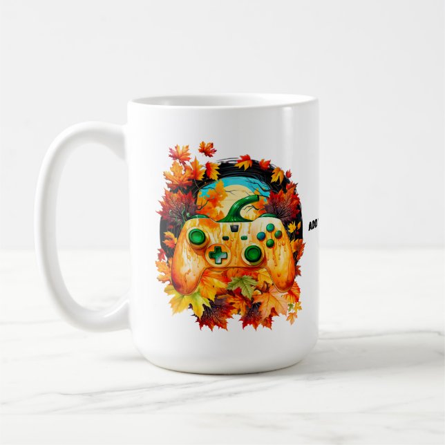Caneca De Café Jogos do Dia das Bruxas, Controladora de Abóbora,  (Esquerda)