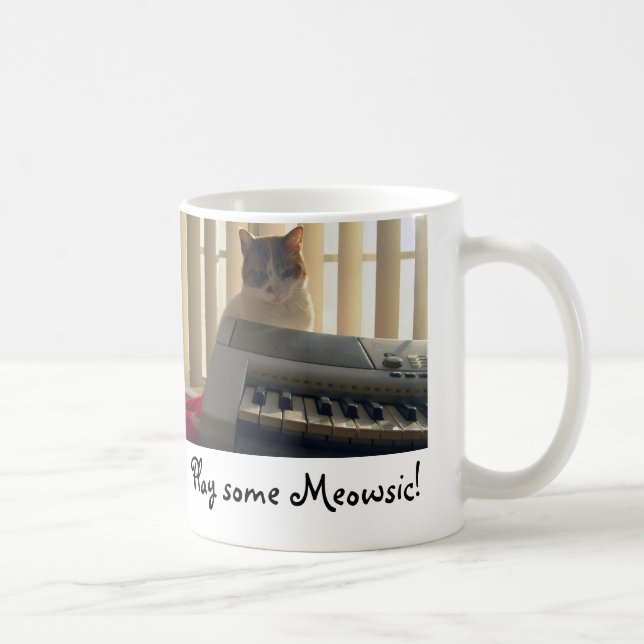Caneca De Café Jogue algum Meowsic! (Direita)