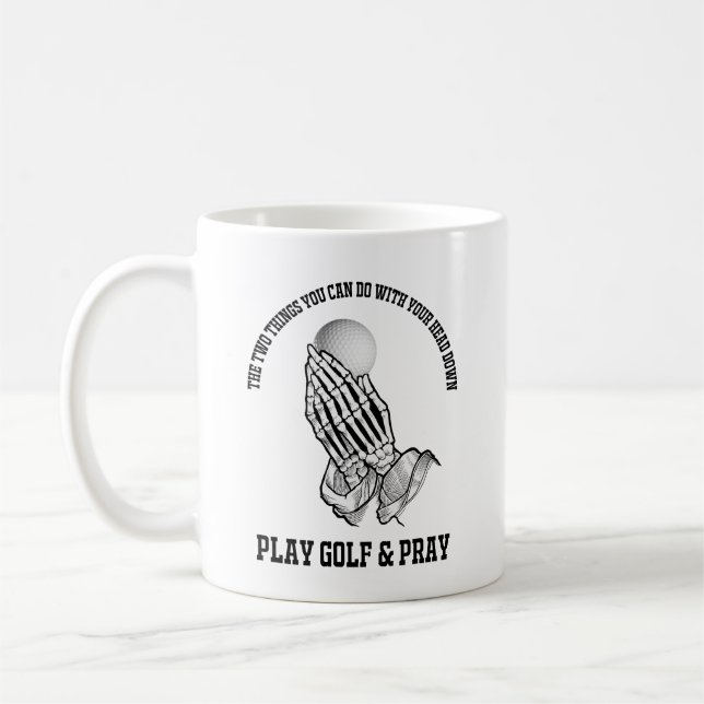 Caneca De Café Jogue Golfe E Reze Mug (Esquerda)