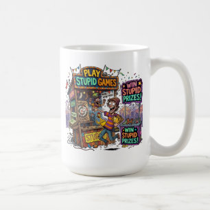 Caneca De Café Jogue Jogos Idiotas Ganhe Prêmios Idiotas Carnaval