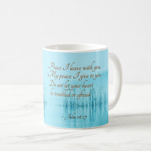 Caneca De Café John 14:27 Palavras de Jesus, "Paz que saio contig