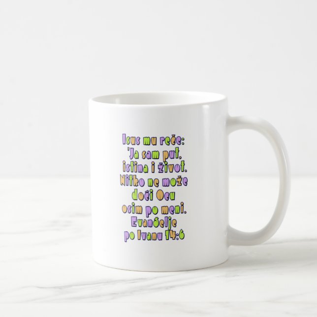 Caneca De Café John 14:6 Croata (Direita)