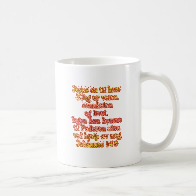 Caneca De Café John 14:6 Norueguês (Direita)