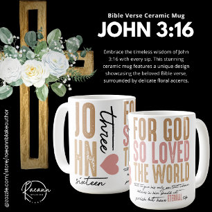 Caneca De Café John 3:16 Bíblia Verse Cã Cerâmica