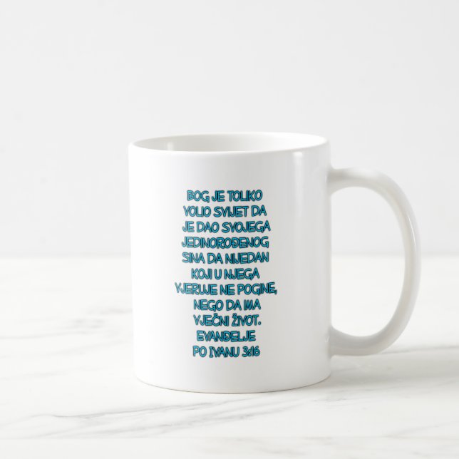 Caneca De Café John 3:16 Croata (Direita)