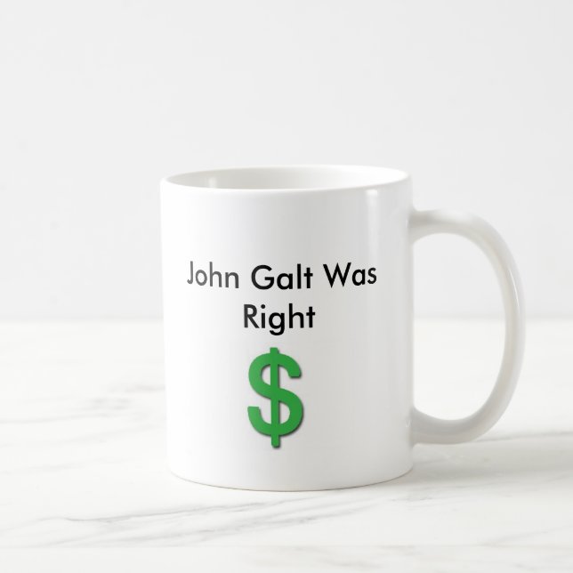 Caneca De Café John Galt era direito com sinal de dólar (Direita)