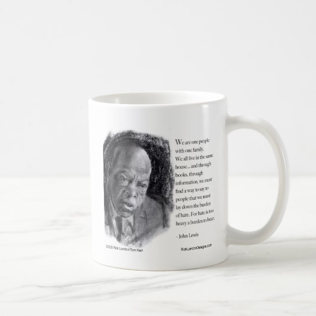 Caneca De Café John Lewis & Citação Retrato Bonito  (Direita)