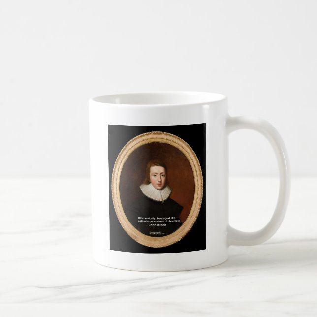 Caneca De Café John Milton Love & Chocolate Quote Dons & Cards (Direita)