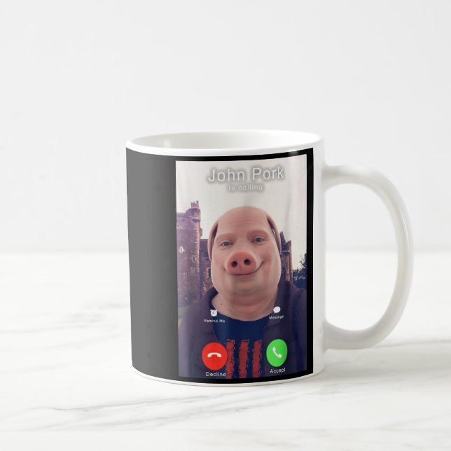 Caneca De Café John Rk Is Calling Funny Answer Call Phone  (Direita)