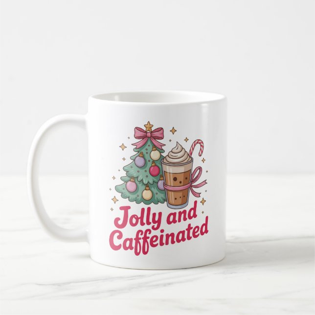 Caneca De Café jolly and caffeinated customised  mug design  (Esquerda)