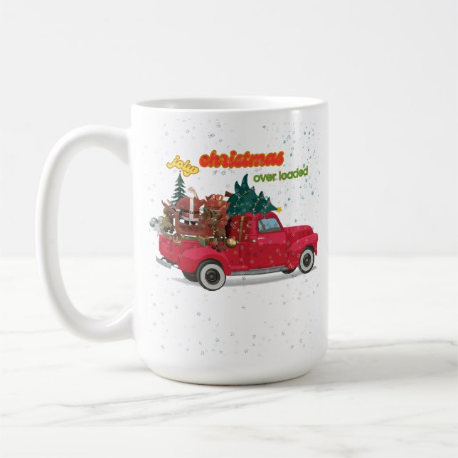 Caneca De Café Jolly Christmas Overloaded Truck (Esquerda)
