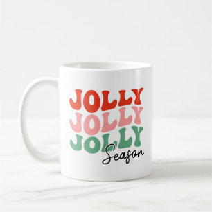 Caneca De Café Jolly Jolly Jolly Season Retro Holiday Typografia