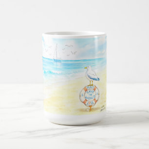 Caneca De Café Jon Seagull - Paz & Amor Salvam o Mundo