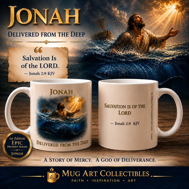 Caneca De Café Jonah Delivered from the Deep Coffee (Criador carregado)