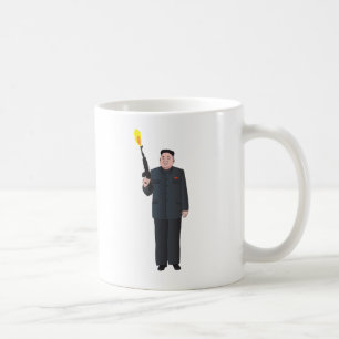 Caneca De Café Jong-un de riso de Kim que ateia fogo a uma arma