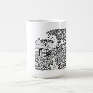 Caneca De Café Jornada da Mãe e do Filho Africanos