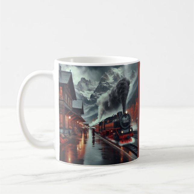 Caneca De Café Jornada de Comboios de Montanha do Outono (Esquerda)