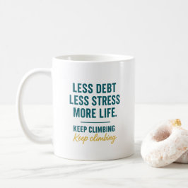 Caneca De Café Jornada Financeira Letreiro Azul Turquesa Negrito